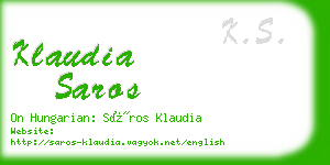 klaudia saros business card